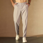 Men Baggy Fit Pleated Trousers