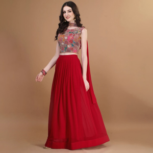 Embroidered Thread Work Ready to Wear Lehenga & Blouse With Dupatta