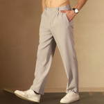 Men Baggy Fit Pleated Trousers