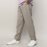 Men Beige Relaxed Cotton Easy Wash Trousers