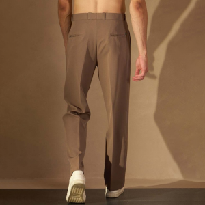 Men Baggy Fit Pleated Trousers