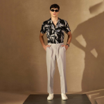 Men Baggy Fit Pleated Trousers