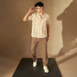 Men Baggy Fit Pleated Trousers